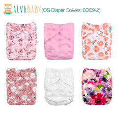 6-Pack Cloth Diaper Covers - One Size Adjustable & Reusable Diaper Outers for Prefold Flat or Fitted Diapers