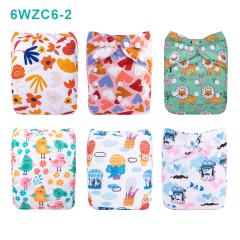 Warehouse Clearance: 6-Pack Baby Cloth Diapers with 6 Microfiber Inserts | One Size Adjustable