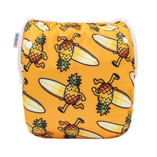 ALVABABY Reusable Swim Diaper - Adjustable One Size Swimwear for Infants & Toddlers (Fruit SW-BS316A)