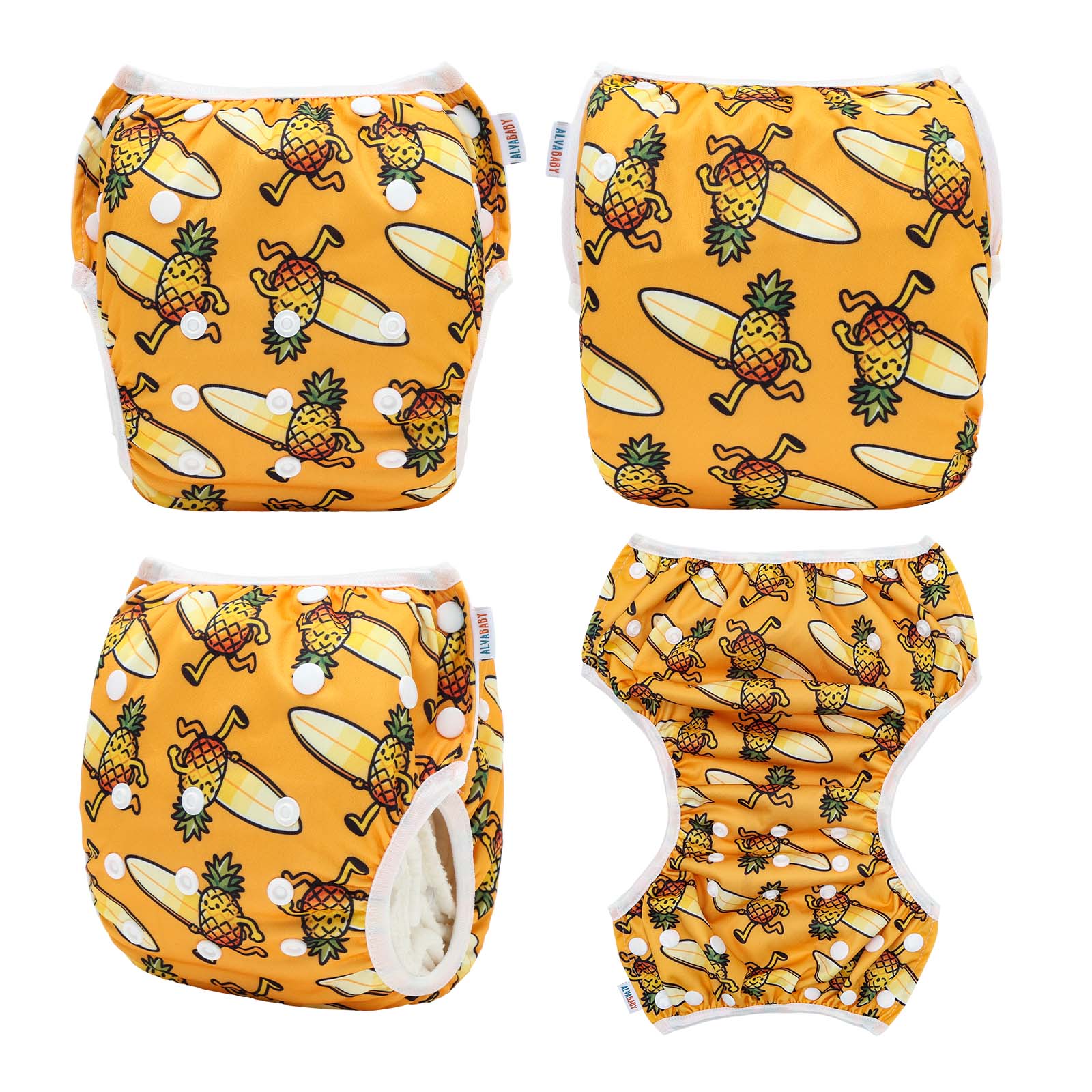 ALVABABY Reusable Swim Diaper - Adjustable One Size Swimwear for Infants & Toddlers (Fruit SW-BS316A)