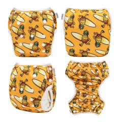 ALVABABY Reusable Swim Diaper - Adjustable One Size Swimwear for Infants & Toddlers (Fruit SW-BS316A)