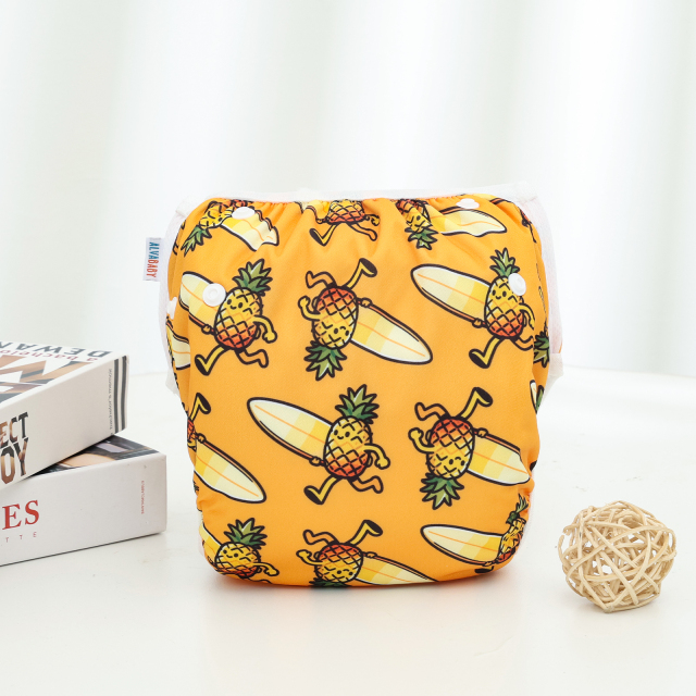 ALVABABY Reusable Swim Diaper - Adjustable One Size Swimwear for Infants & Toddlers (Fruit SW-BS316A)