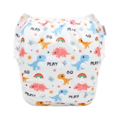 ALVABABY Reusable Swim Diaper - Adjustable One Size Swimwear for Infants & Toddlers (Dinosaur SWD-BS318A)