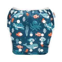 ALVABABY Reusable Swim Diaper - Adjustable One Size Swimwear for Infants & Toddlers (Dinosaur SWD-BS319A)