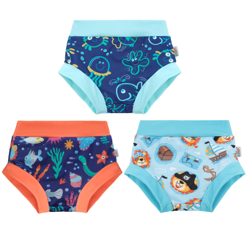 ALVABABY Swim Diapers 3pcs Baby & Toddler Reusable Waterproof Swimming Diaper for Boy's for Swim Classes 3XBS04