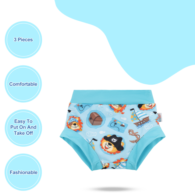 ALVABABY Swim Diapers 3pcs Baby & Toddler Reusable Waterproof Swimming Diaper for Boy's for Swim Classes 3XBS04