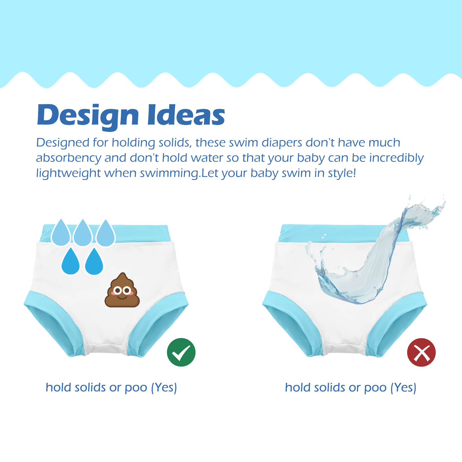 ALVABABY Swim Diapers 3pcs Baby & Toddler Reusable Waterproof Swimming Diaper for Boy's for Swim Classes 3XBS04