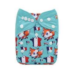 ALVABABY Pocket Cloth Diaper - One Size Adjustable Washable & Reusable Diaper for Babies & Toddlers (Fox, YDP239A)