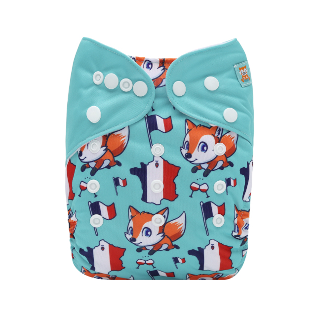 ALVABABY Pocket Cloth Diaper - One Size Adjustable Washable & Reusable Diaper for Babies & Toddlers (Fox, YDP239A)