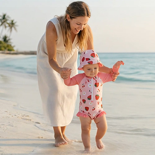 ALVABABY Girls' Rash Guard Sets, Long Sleeve One Piece Swimsuit with Hat, UPF 50 Sun Protection Swimwear for Outdoor Activities (ST-EG07)