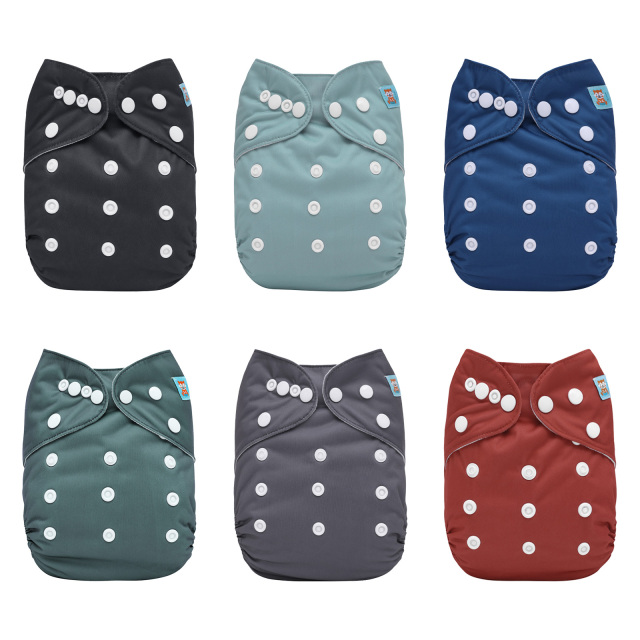 (MCF) 6-Pack Cloth Diapers with 12 Microfiber Inserts 6BM107A