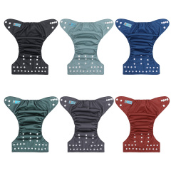 (MCF) 6-Pack Cloth Diapers with 12 Microfiber Inserts 6BM107A