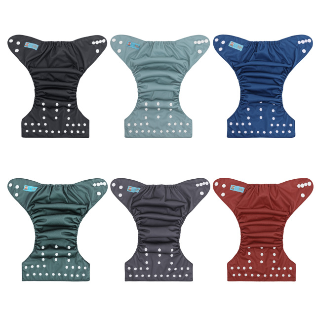 (MCF) 6-Pack Cloth Diapers with 12 Microfiber Inserts 6BM107A