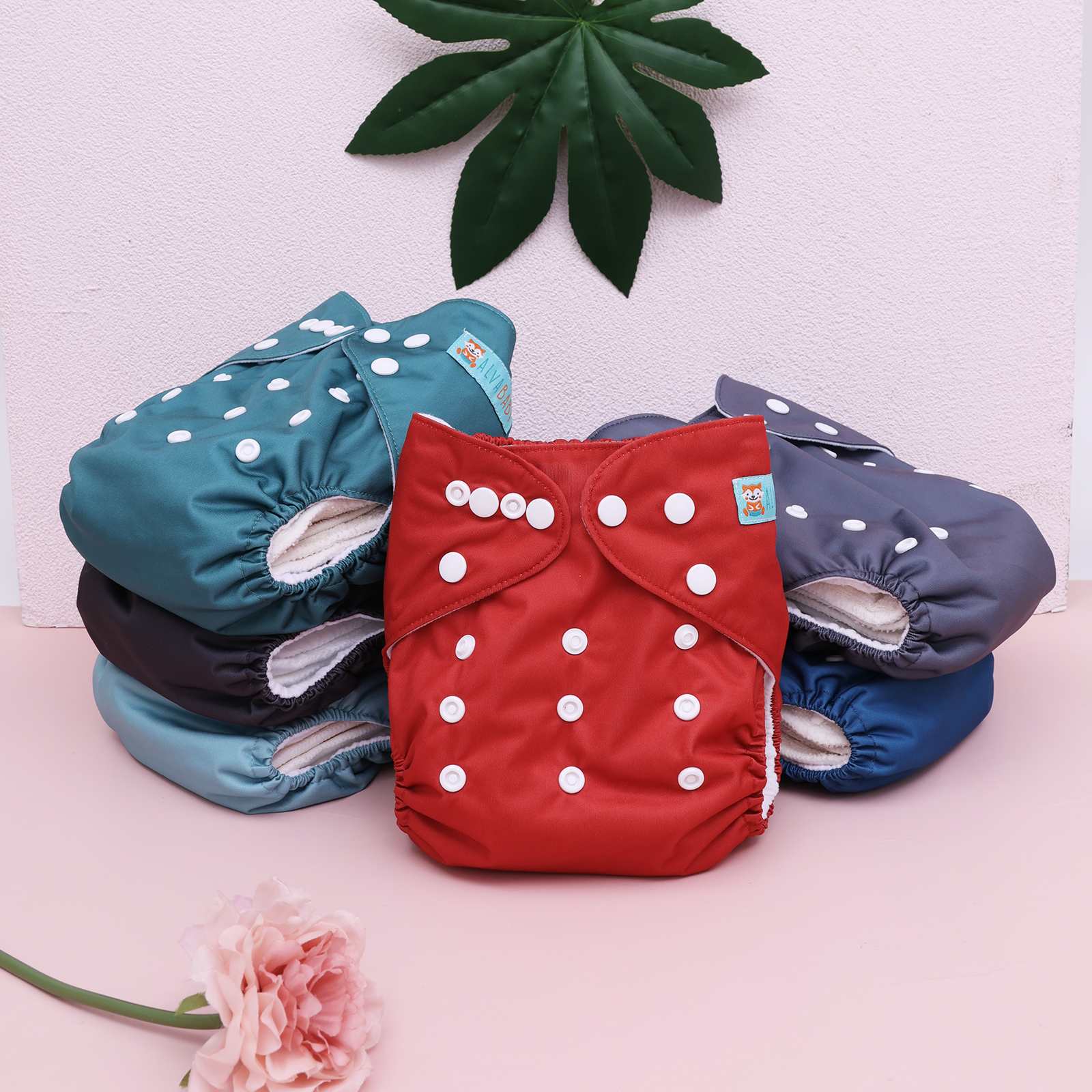 (MCF) 6-Pack Cloth Diapers with 12 Microfiber Inserts 6BM107A
