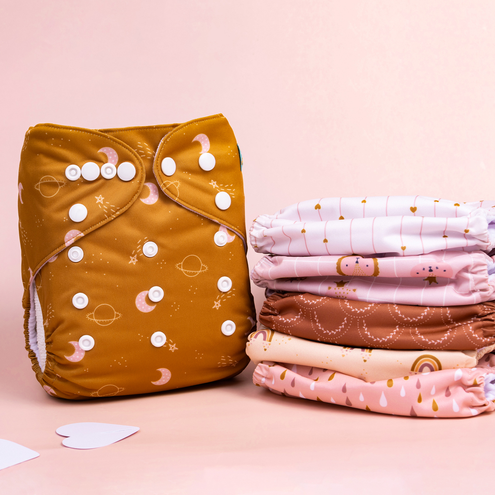 (MCF) 6-Pack Cloth Diapers with 12 Microfiber Inserts 6DM104A
