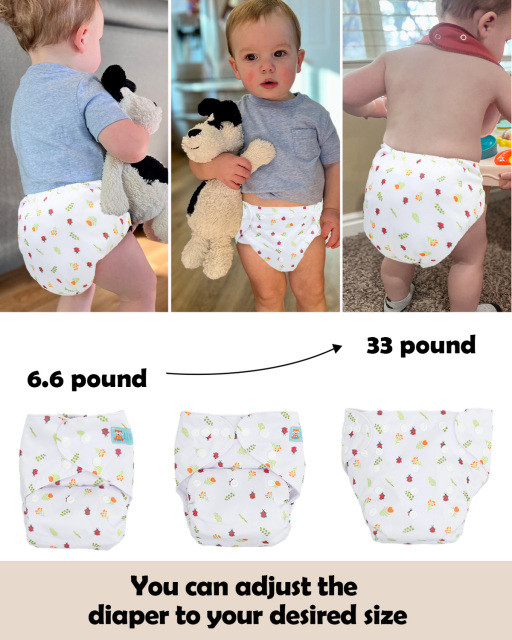 (MCF) 6-Pack Cloth Diapers with 12 Microfiber Inserts 6DM120A