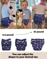 (MCF) 6-Pack Cloth Diapers with 12 Microfiber Inserts 6DM122A