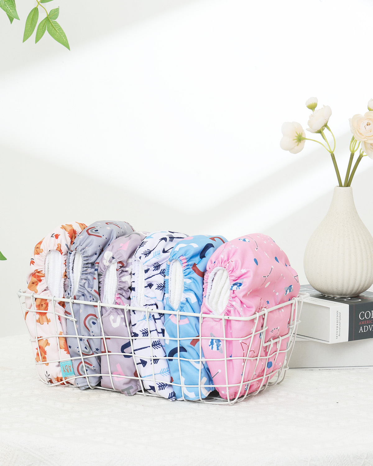 (MCF) 6-Pack Cloth Diapers with 12 Microfiber Inserts 6DM123A