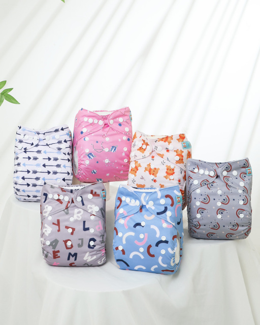 (MCF) 6-Pack Cloth Diapers with 12 Microfiber Inserts 6DM123A