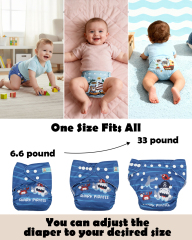 (MCF) 6-Pack Cloth Diapers with 12 Microfiber Inserts 6DM133A