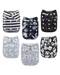 (MCF) 6-Pack Cloth Diapers with 12 Microfiber Inserts 6DM80A