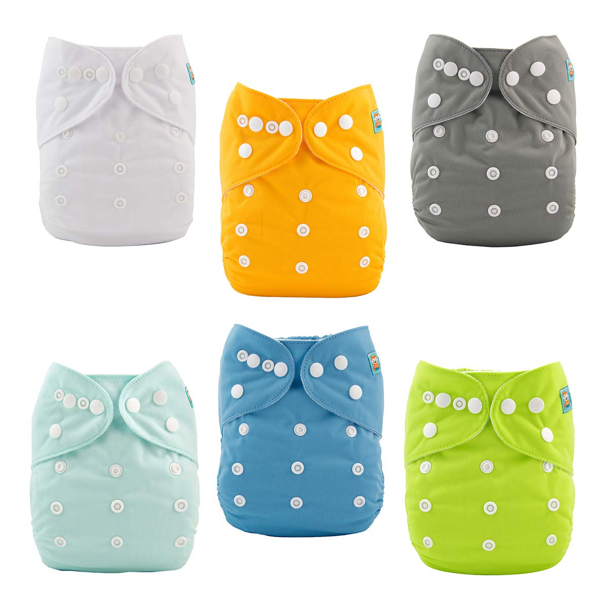 (MCF) 6-Pack Cloth Diapers with 12 Microfiber Inserts 6BM98A