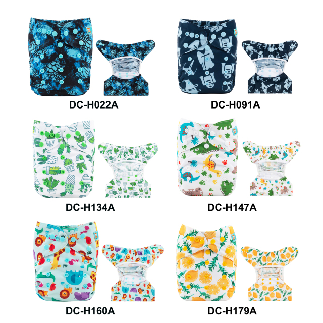 (Various Patterns) Cloth Diaper Covers - One Size Adjustable & Reusable Diaper Outers for Prefold or Fitted Diapers