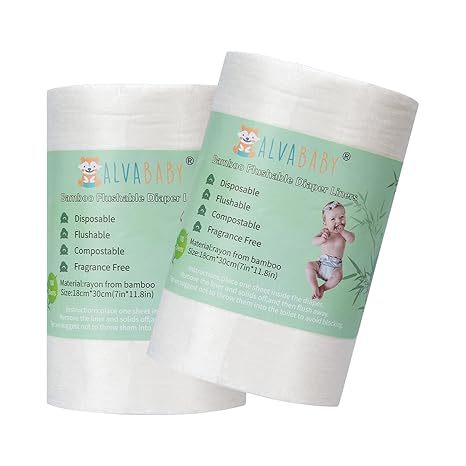 (Multi-Packs ) Bamboo Flushable Liner Disposable Liners for Cloth Diaper BBT02