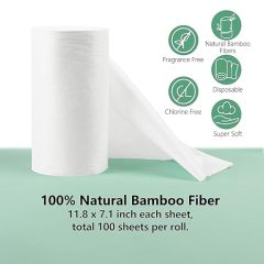 ALVABABY 1 Roll of Bamboo Flushable Liner Disposable Liners for Cloth Diaper (BBT02)