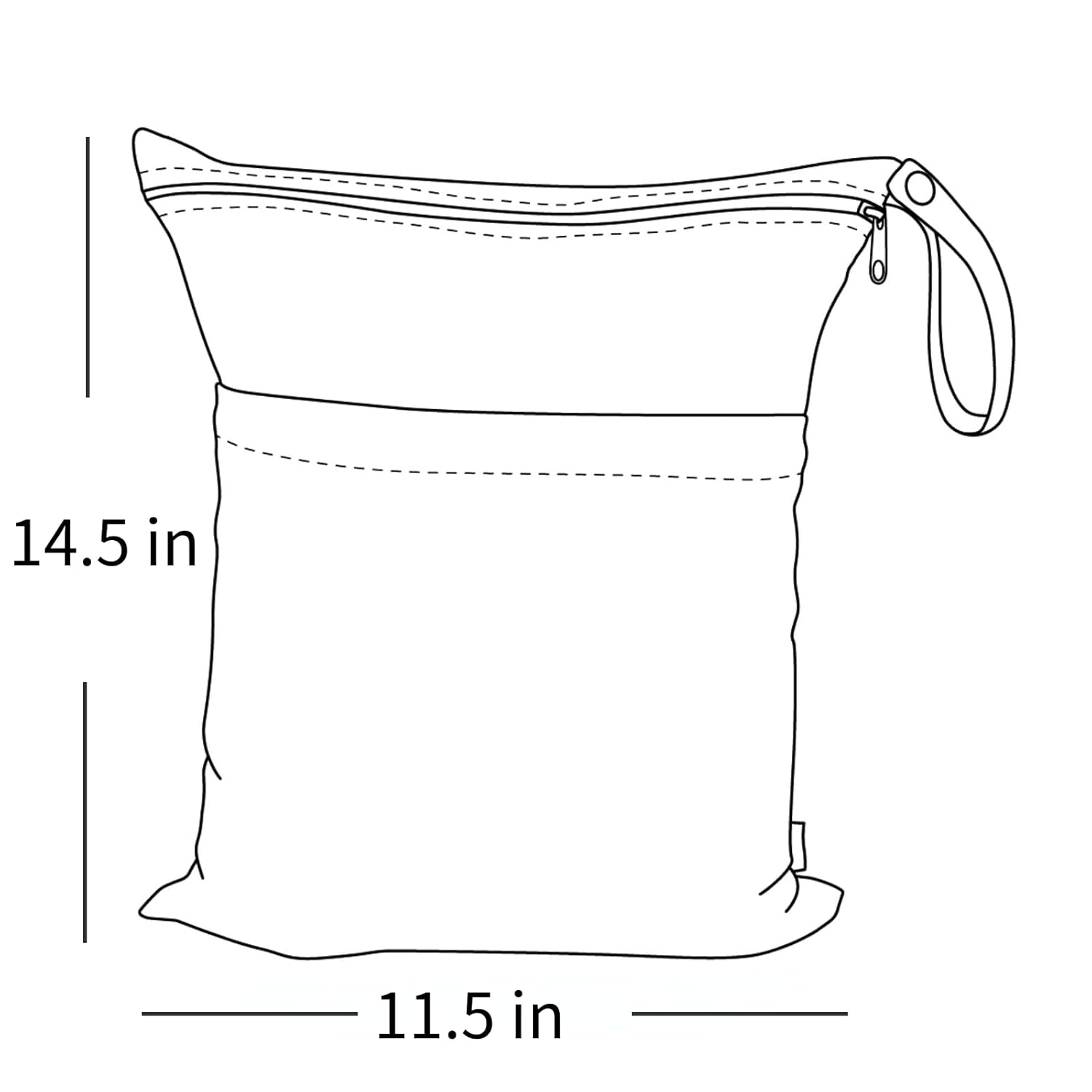 (MCF) 2-Pack Waterproof Diaper Wet Dry Bags (Grey & Black, L2629A)