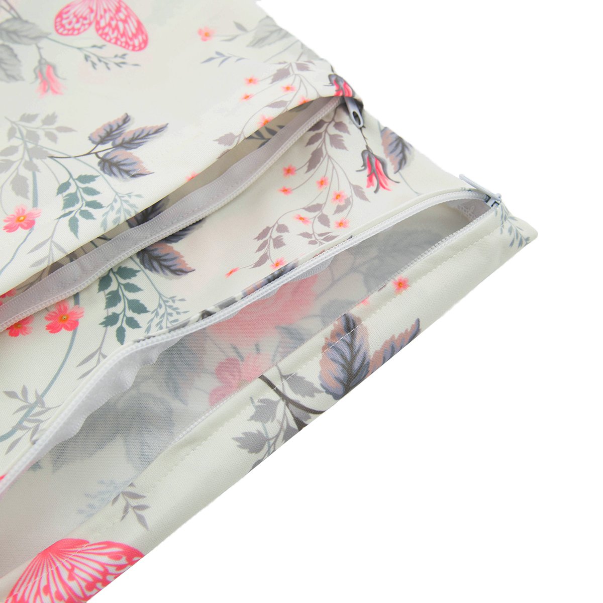 (MCF) 2-Pack Waterproof Diaper Wet Dry Bags (Flowers, L5166A)
