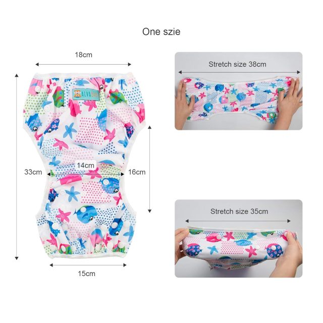 (MCF) 2-Pack Reusable Swim Diapers SW09-10A