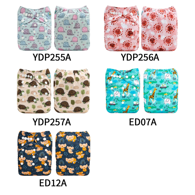 (Multi-packs) 30PCS One Size Positioning Printed Diapers With 30 Inserts
