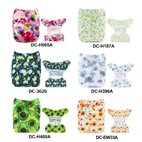 (Various Patterns) Cloth Diaper Covers - One Size Adjustable & Reusable Diaper Outers for Prefold or Fitted Diapers