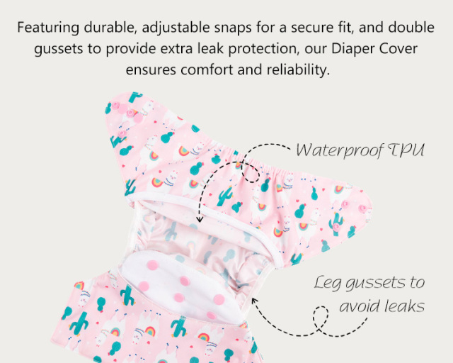 Reusable Cloth Diaper Cover – Waterproof Diaper Shell for Prefolds, Flats & Fitted Diapers (DC-S44)
