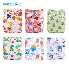 Warehouse Clearance: 6-Pack Baby Cloth Diapers with 6 Microfiber Inserts | One Size Adjustable