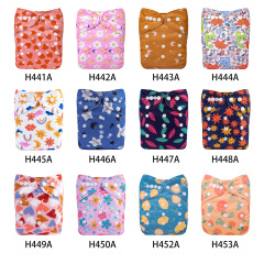(Multi-packs) 10PCS One Size Regular Print Diapers With 10 Inserts