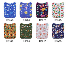 (Multi-packs) 10PCS One Size Regular Print Diapers With 10 Inserts