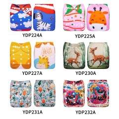 (Multi-packs) 20PCS One Size Positioning Printed Diapers With 20 Inserts