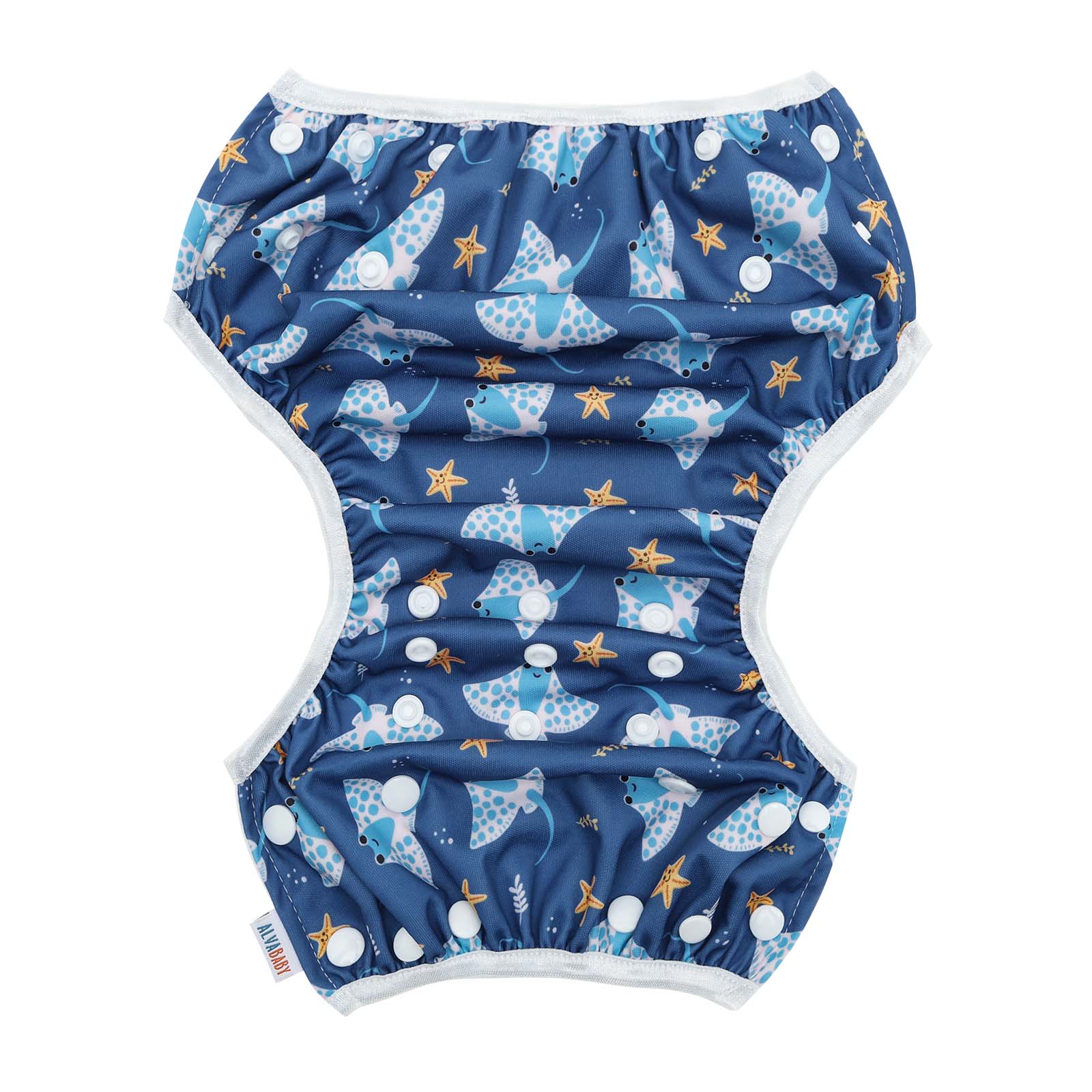 ALVABABY Reusable Swim Diaper - Adjustable Large Size Swimwear for Infants & Toddlers (Starfish ZSW-BS315A)