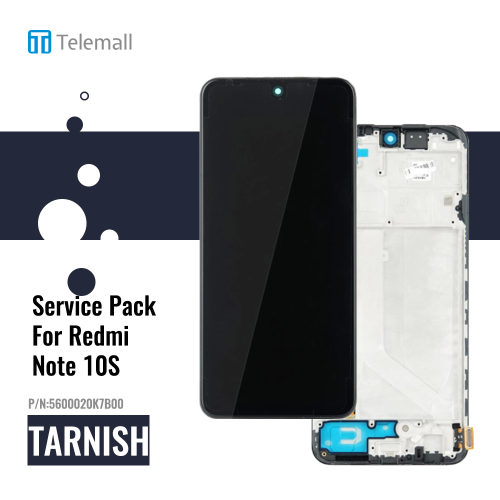 Xiaomi Redmi Note 10S NFC 2022 (K6S) LCD+Touch+Front cover (Black)  5600010K6S00 Service Pack Display