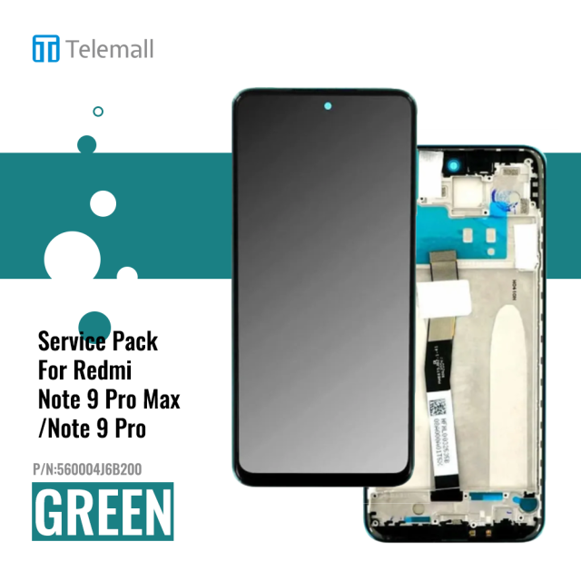 Xiaomi Redmi Note 9 Pro (M2003J6B2G) Display module LCD / Screen + Touch Green 560004J6B200 Service Pack Display