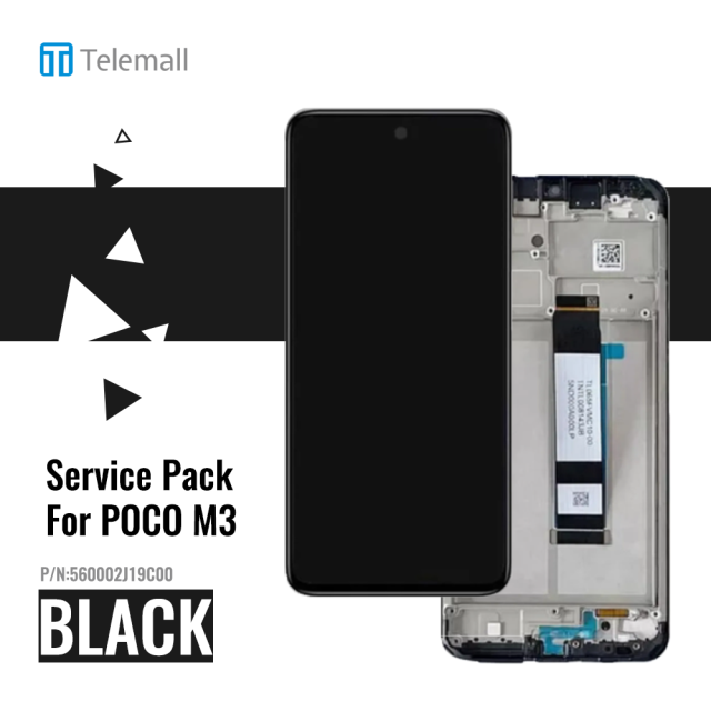 Xiaomi Poco M3 Display module LCD / Screen + Touch Black 560002J19C00 Service Pack Display