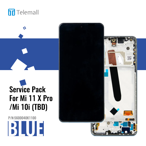 Xiaomi Mi11 / Mi11 Pro / Mi11 X Pro Display module LCD / Screen + Touch Blue 5600040K1100 Service Pack Display