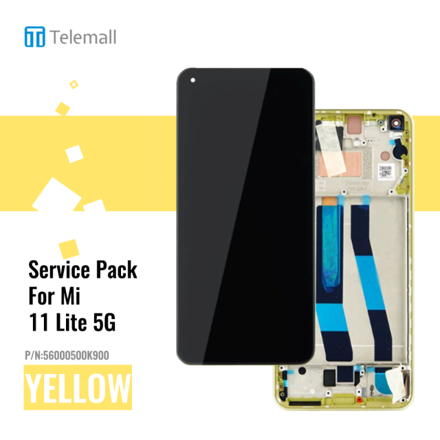 Xiaomi Mi11 Lite ( 5G 2021 ) Display module LCD / Screen + Touch Yellow 56000J00K900 Service Pack Display