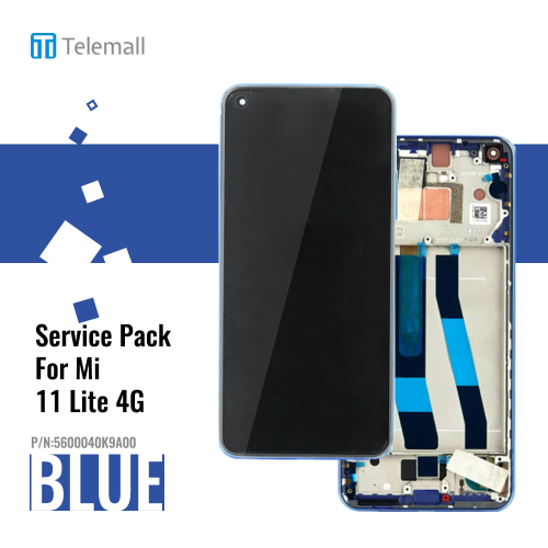 Xiaomi Mi11 Lite ( 4G 2021 ) Display module LCD / Screen + Touch Blue 5600040K9A00 OR 56000C0K9A00 Service Pack Display