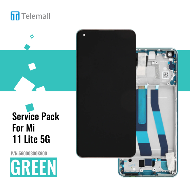 Xiaomi Mi11 Lite ( 5G 2021 ) Display module LCD / Screen + Touch Green 56000300K900 OR 56000H00K900 Service Pack Display