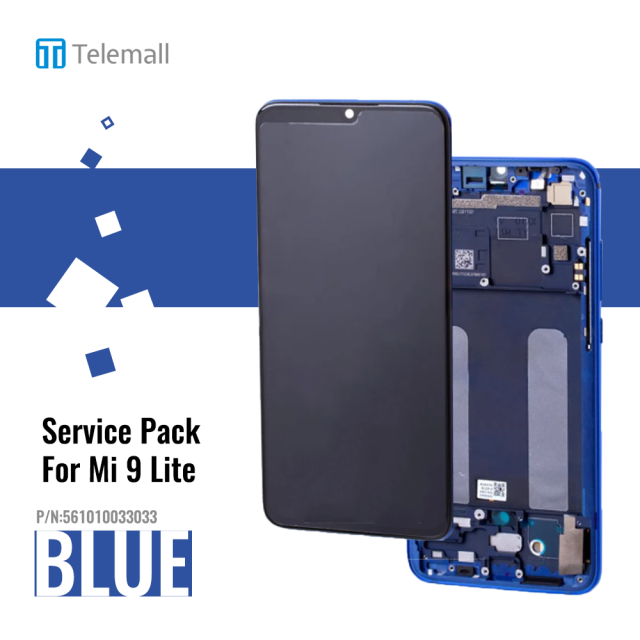 Xiaomi Mi 9 Lite (M1904F3BG) Display unit complete aurora blue 5600040F3B00 561010033033 Service Pack Display
