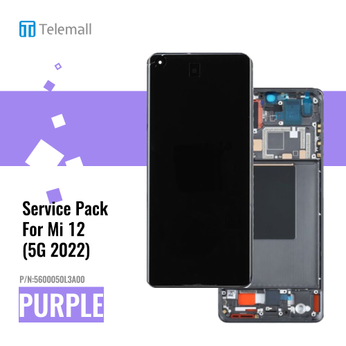 Xiaomi 12 ( 5G 2022 ) Display module LCD / Screen + Touch Purple 5600050L3A00 Service Pack Display