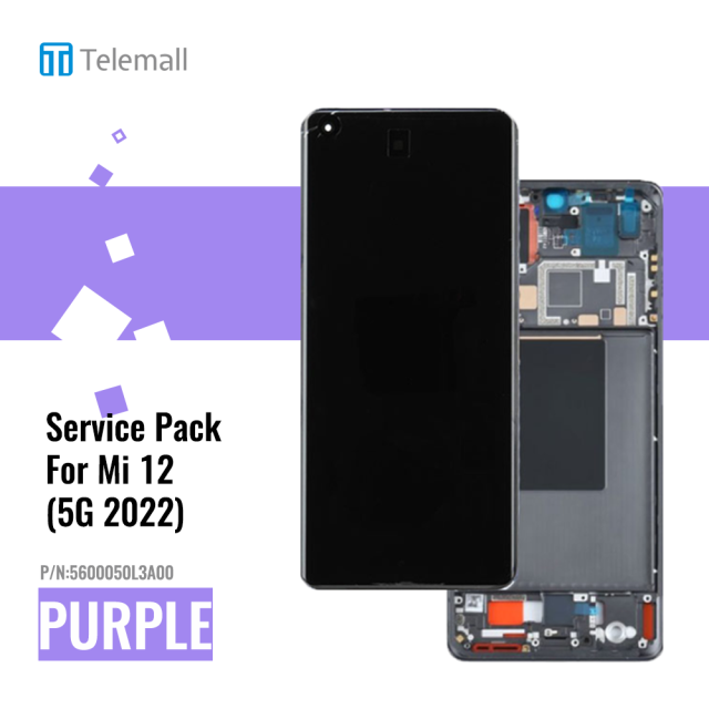 Xiaomi 12 ( 5G 2022 ) Display module LCD / Screen + Touch Purple 5600050L3A00 Service Pack Display